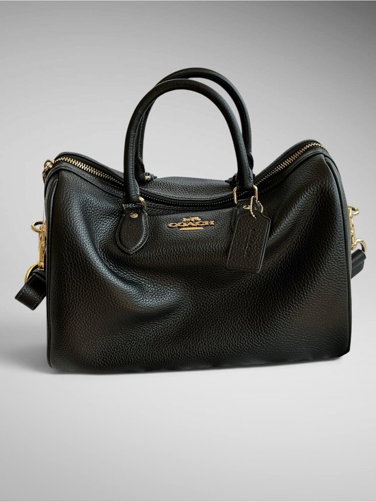 Coach Handbags - Coach Rowan Large Satchel Black Soft Pebbled Leather Gold Hardware CV960 NWT